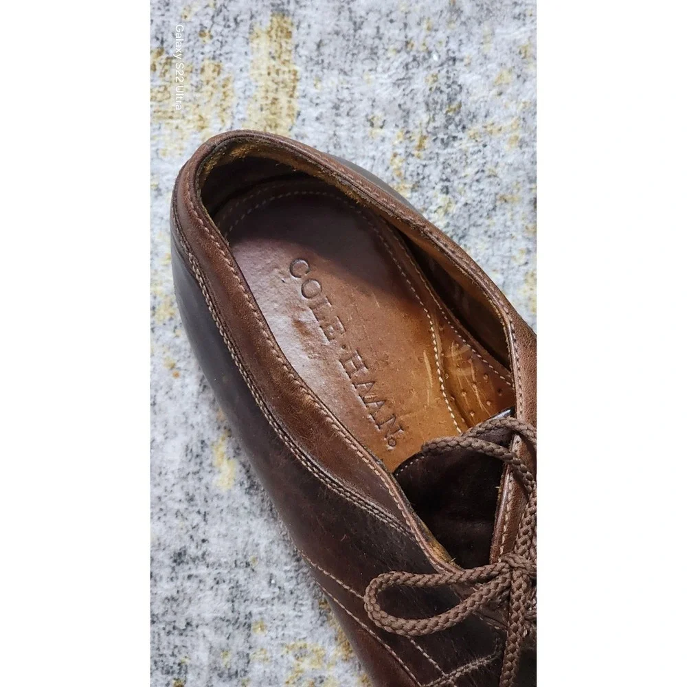 Cole Haan Mens Brown Leather Lace Up Casual Comfort Shoes Size 13 Made In Brazil